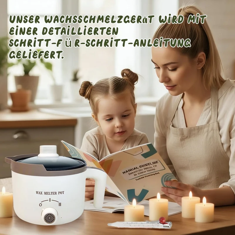 LINGQIAN Elektrischer Wachsschmelzer für Kerzenherstellung mit Ausguss, Topf zum Kerzenwachs Schmelz