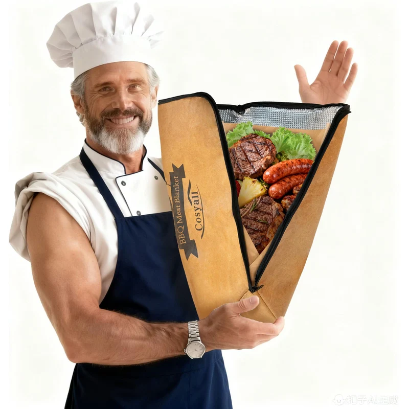 Grilldecke zum Ruhenlassen von Fleisch, Wiederverwendbare isolierte Grill-Ruhetasche für Rinderbrust