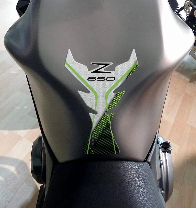 Aufkleber aus Harz, 3D-Effekt, kompatibel mit Kawasaki Z650 (Pearl Blizzard White - Metallic Spark B