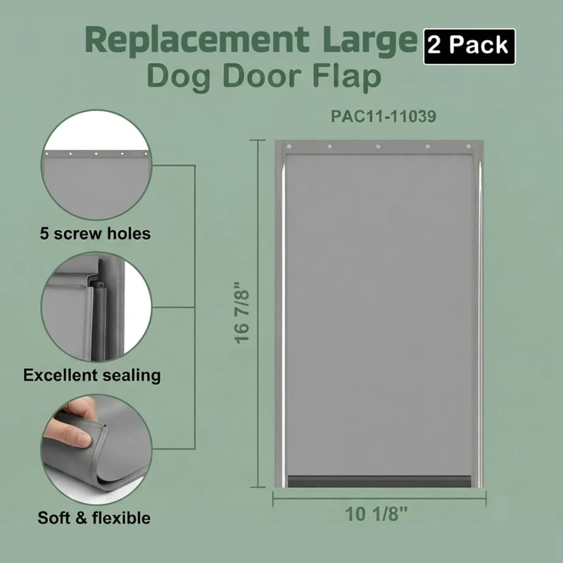 PAC11-11039 Ersatzklappe für Hunde/Haustiertür, kompatibel mit PetSafe, Masse: 41,2 x 26,7 cm, 2 Pac