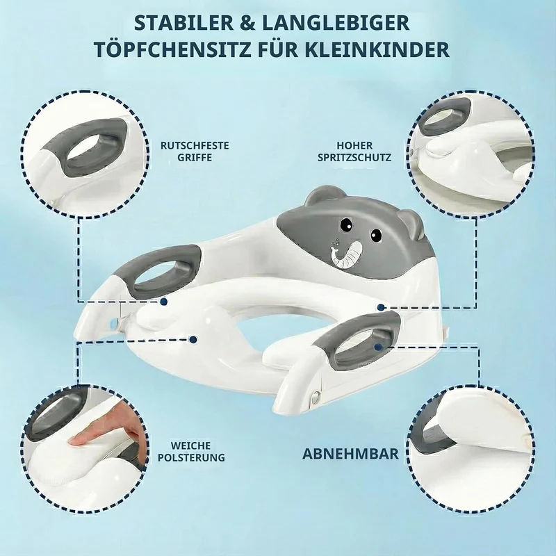 Toilettensitz Kinder mit Treppe, 2 in 1 Toiletten-Trainingssitz & Toilettenleiter für Kinder – 5-fac