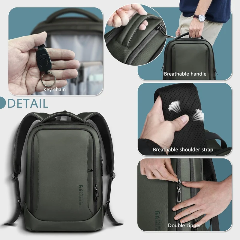 Laptop Business Rucksack Herren mit laptopfach mit USB-Ladeanschluss Diebstahlsicher Handgepäck Tage