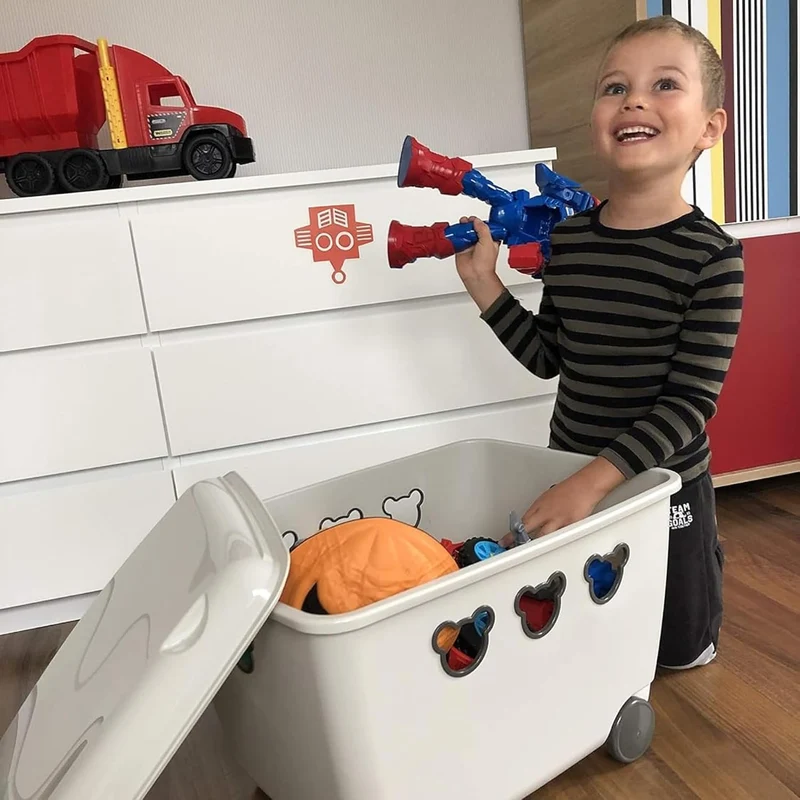 BranQ - Home essential - Multifunktionsbehälter für Spielzeug Bear 55 l, BPA-freier Kunststoff PP, b