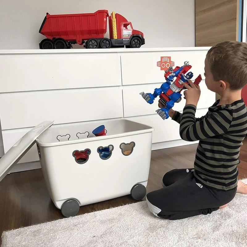 BranQ - Home essential - Multifunktionsbehälter für Spielzeug Bear 55 l, BPA-freier Kunststoff PP, b