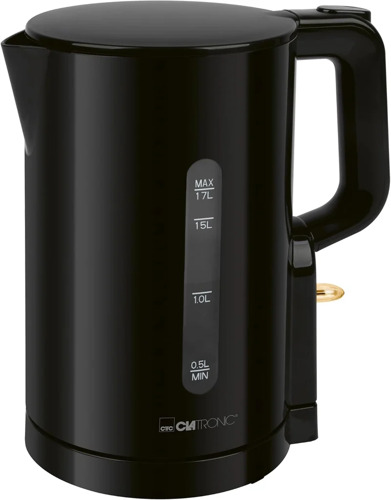 Clatronic® Wasserkocher 1,7L | 2200W für schnelles Erhitzen | BPA frei | Einhandbedienung | Wasserst