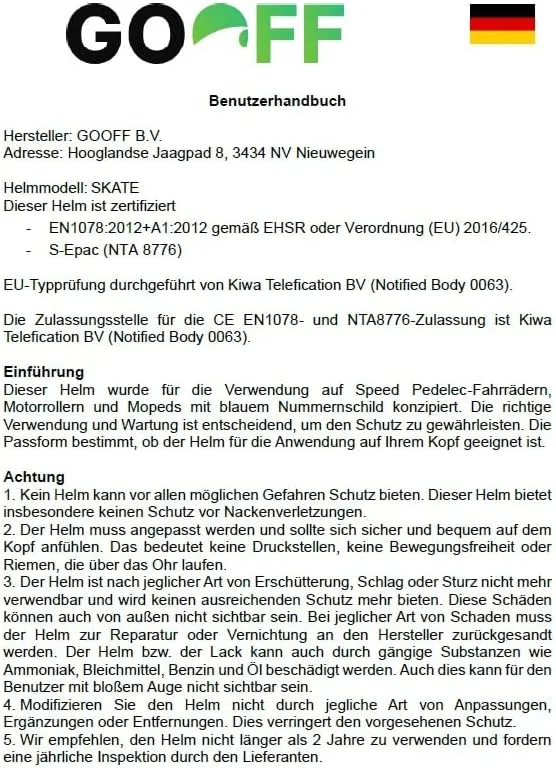 GOOFF Skatehelm - CE & NTA Zertifiziert - Skatehelm für Erwachsene und Kinder - auch als Fahrrad & S