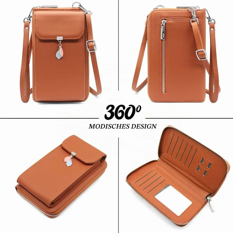 HNOOM Handytasche zum Umhängen RFID Schutz Geldbeutel Damen Umhängetasche Klein Crossbody Handytasch