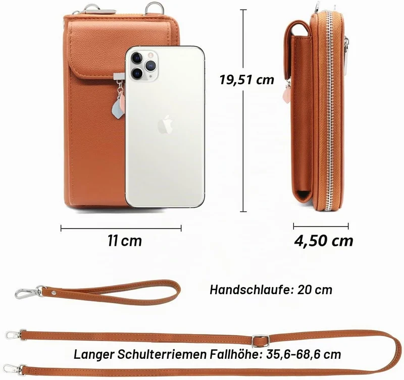 HNOOM Handytasche zum Umhängen RFID Schutz Geldbeutel Damen Umhängetasche Klein Crossbody Handytasch