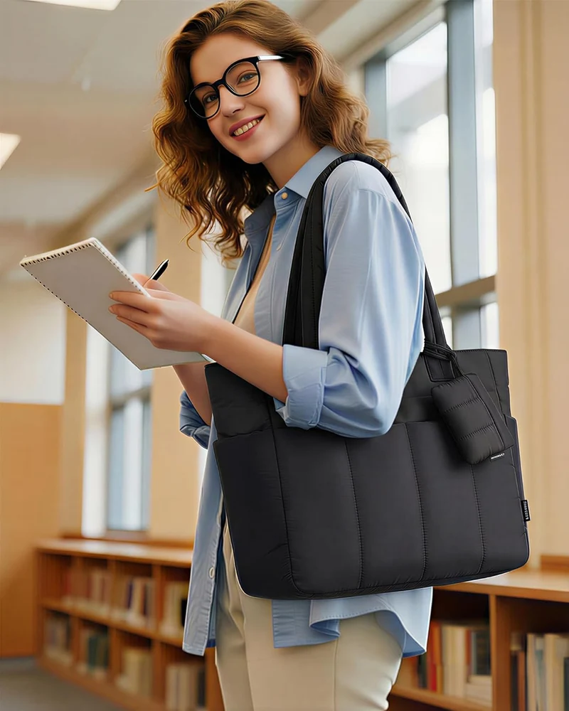 LOVEVOOK Shopper Tasche Damen Handtasche Gross, Leicht Arbeitstasche Puffer Tote Bag mit Vielen Fäch