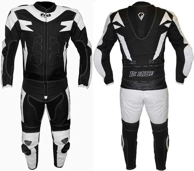 BI ESSE Motorradkombi Herren 2-teilig – Motorradanzug Leder & Textil, Jacke und Hose trennbar, verst