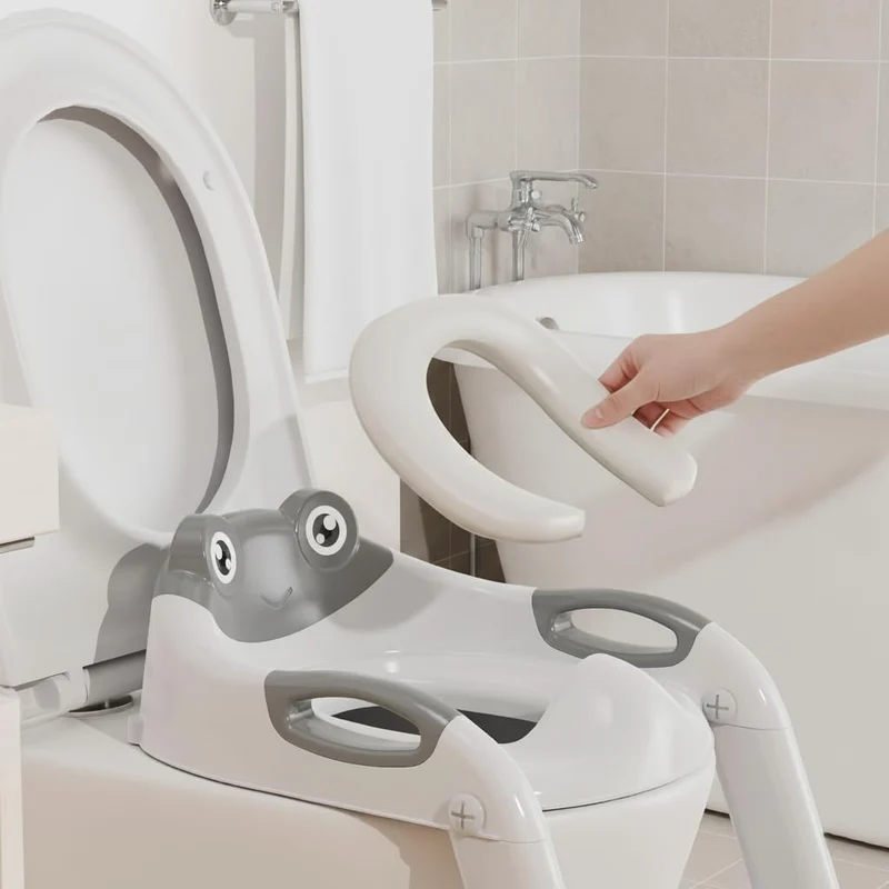 Toilettensitz Kinder mit Treppe – 8-fach Höhenverstellbar & Extra Breites Trittbrett – Rutschfester