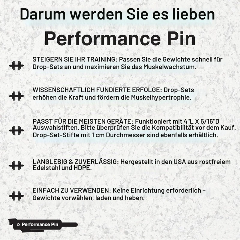 High Performance Gewicht Stack Pin