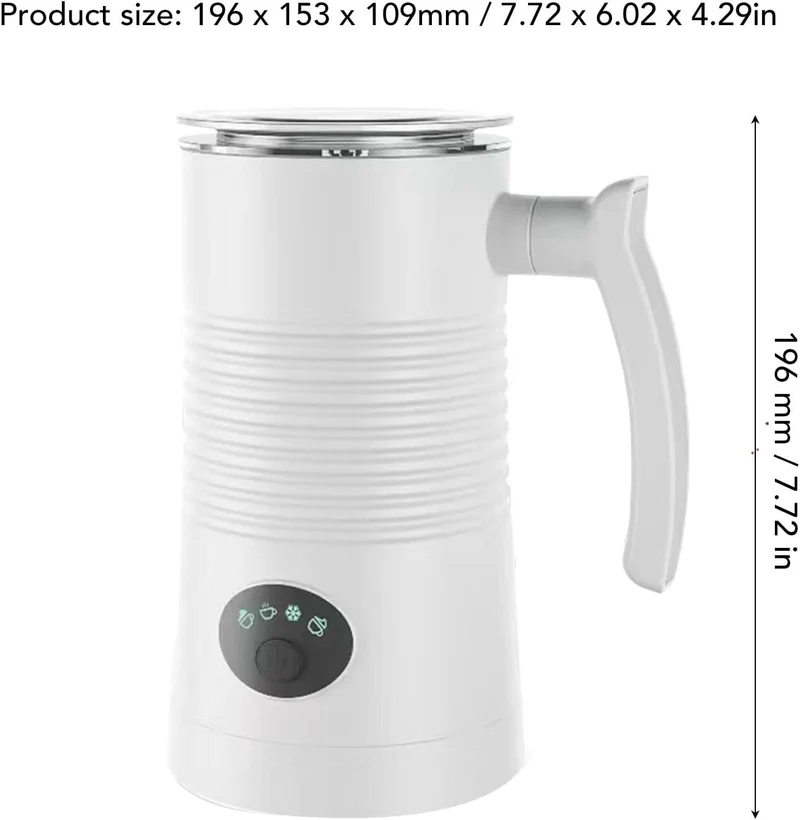 ACAGALA 4-in-1 Milchaufschäumer Automatisch mit Dampffunktion | 400W Heiss/Kalt Schaumbereiter 350ml