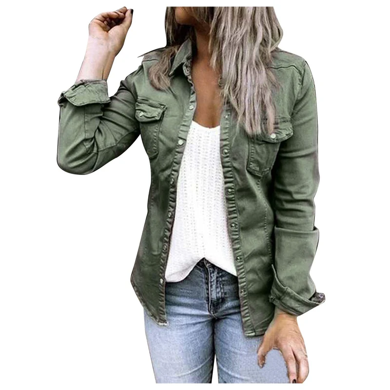 Jeansjacke für Damen, Übergrösse, Denim-Jacke mit Taschen, Sommer-Strickjacken, lang, Damen-Sportjac