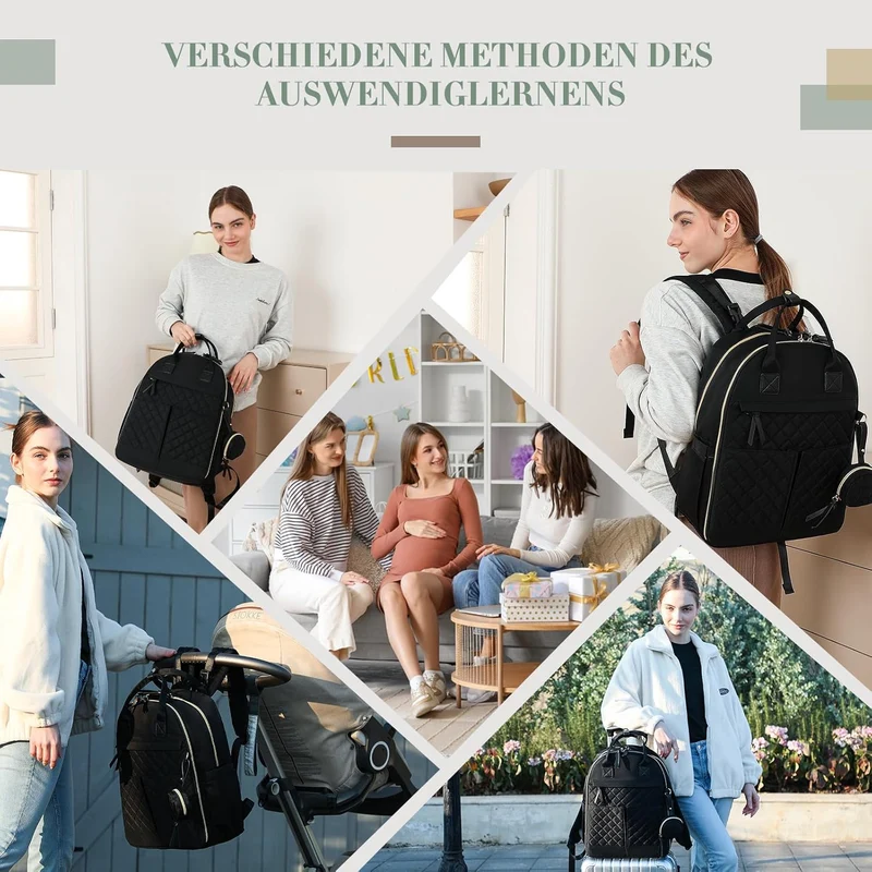 MISS FONG Baby Wickelrucksack Wickeltasche Rucksack, Baby Wickeltasche Gross, mit Faltbarer Wickelun