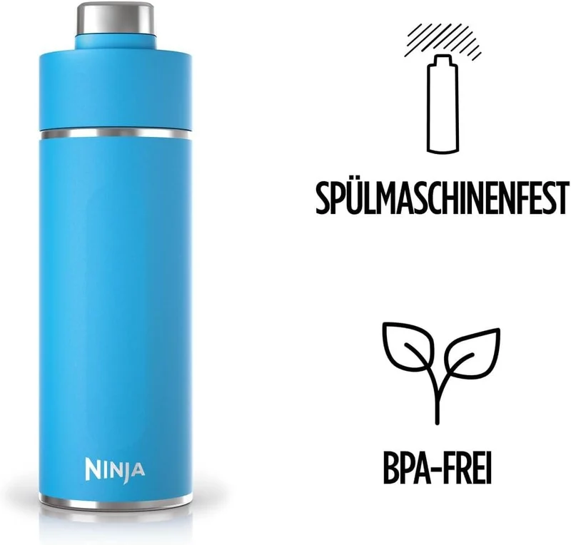 Ninja Thirsti Wasserflasche, Thermobecher to go, 700ml, auslaufsicherer Deckel, für kohlensäurehalti