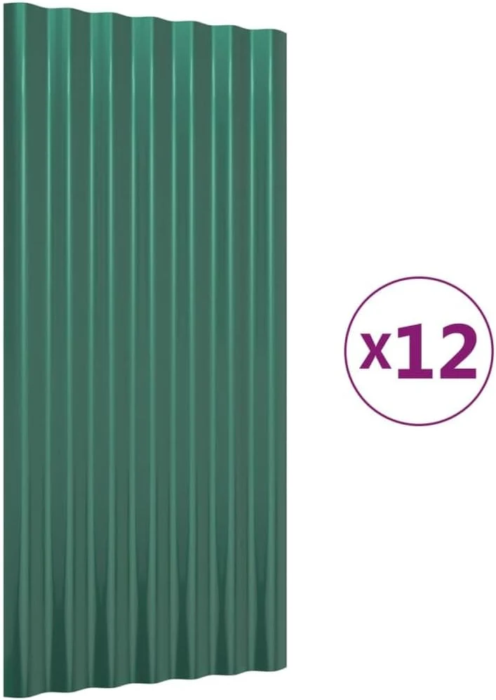 ACAGALA Dachpaneele Wellplatte aus Metall 80 x 36 cm | 12 STK. verzinkte Stahlbleche Wandplatte Meta