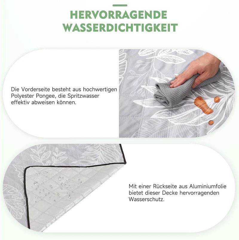 HAUSPROFI Picknickdecke 200x200cm – Wasserdicht, isoliert, XXL Outdoor Decke für Picknick, Strand, G