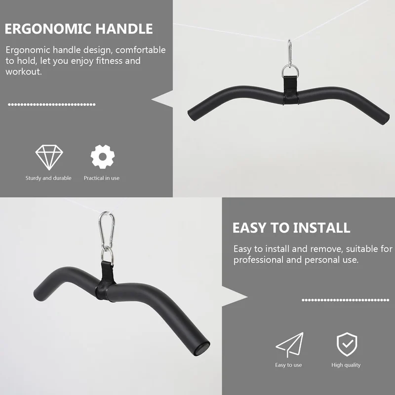 Homoyoyo Latzug Stange aus Stahl mit Ergonomischem Bogengriff Kabelzug Zubehör für Bizeps und Rücken