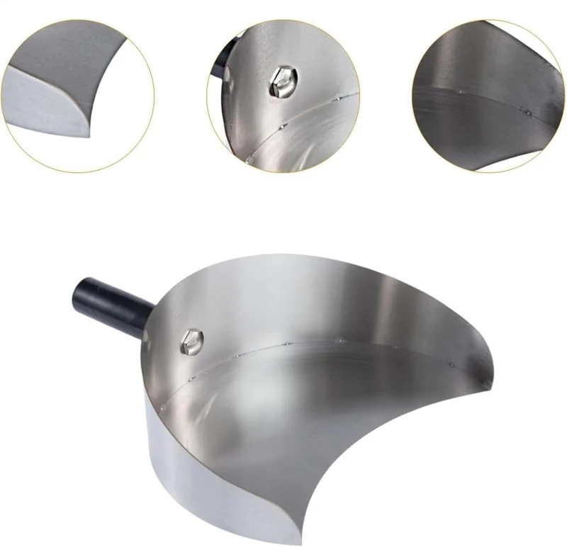 Fleischauffangpfanne Edelstahl BBQ Schaufel (Silber) Handheld Rotisserie Tray Heavy Duty Kebab Catch