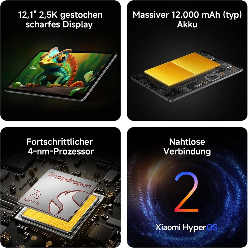 XIAOMI REDMI Pad 2 Pro, 8+256GB, 12,1" 2,5K 120Hz Display, Riesiger 12.000mAh (typ) Akku, 4nm Prozes