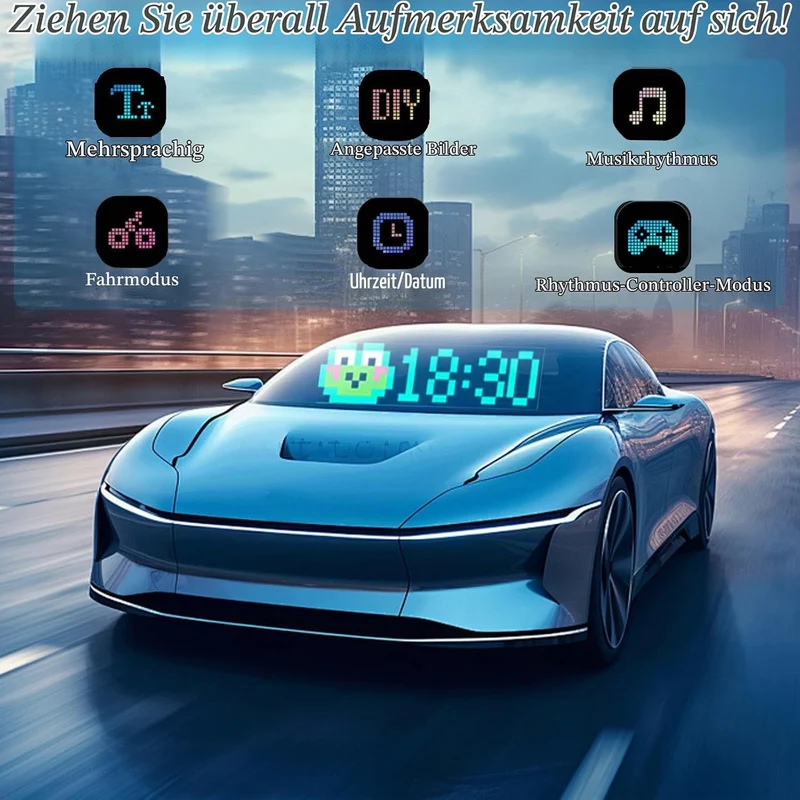 Devil Eyes Light for Cars, 92 * 374mm Programmierbar Laufschrift Led Anzeige mit App-Steuerung, c Au