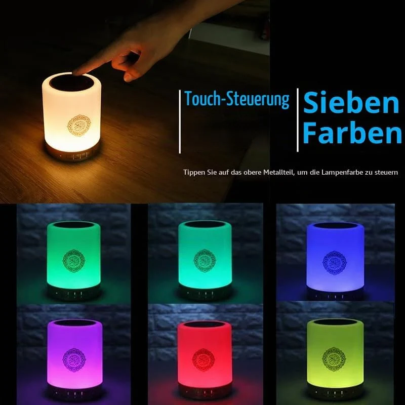Al salama Quran Lautsprecher Lampe, Tragbare LED Bluetooth Touch Nachtlicht mit Fernbedienung &APP,