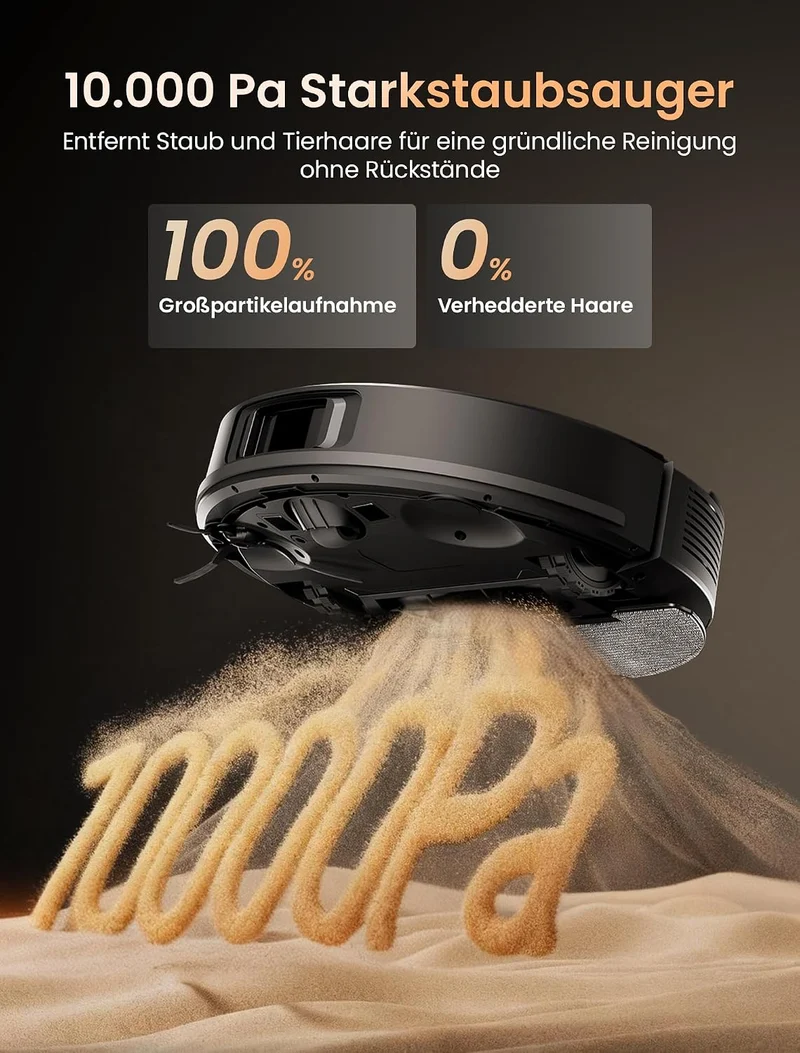 Proscenic Q20Plus Saugroboter mit Wischfunktion, 10000Pa 200min Staubsauger Roboter mit Beutellose E