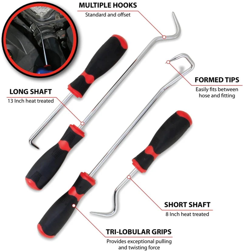 Performance Tool W943 – 33 cm langer und kurzer Schaft Schlauchentfernungswerkzeug mit Tri-Lobular-G