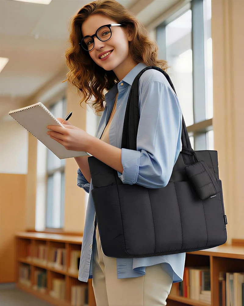 LOVEVOOK Shopper Tasche Damen Handtasche Gross, Leicht Arbeitstasche Puffer Tote Bag mit Vielen Fäch