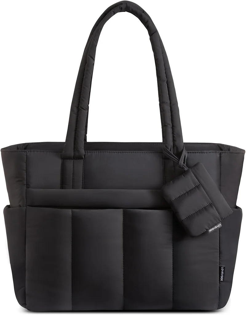 LOVEVOOK Shopper Tasche Damen Handtasche Gross, Leicht Arbeitstasche Puffer Tote Bag mit Vielen Fäch