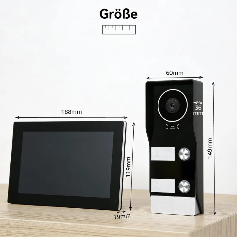 Video Türsprechanlage 2-Draht für 2 Familienhaus, 2X 7 Zoll Monitor & App - Smarte Video Türklingel