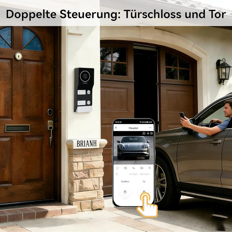 Video Türsprechanlage 2-Draht für 2 Familienhaus, 2X 7 Zoll Monitor & App - Smarte Video Türklingel
