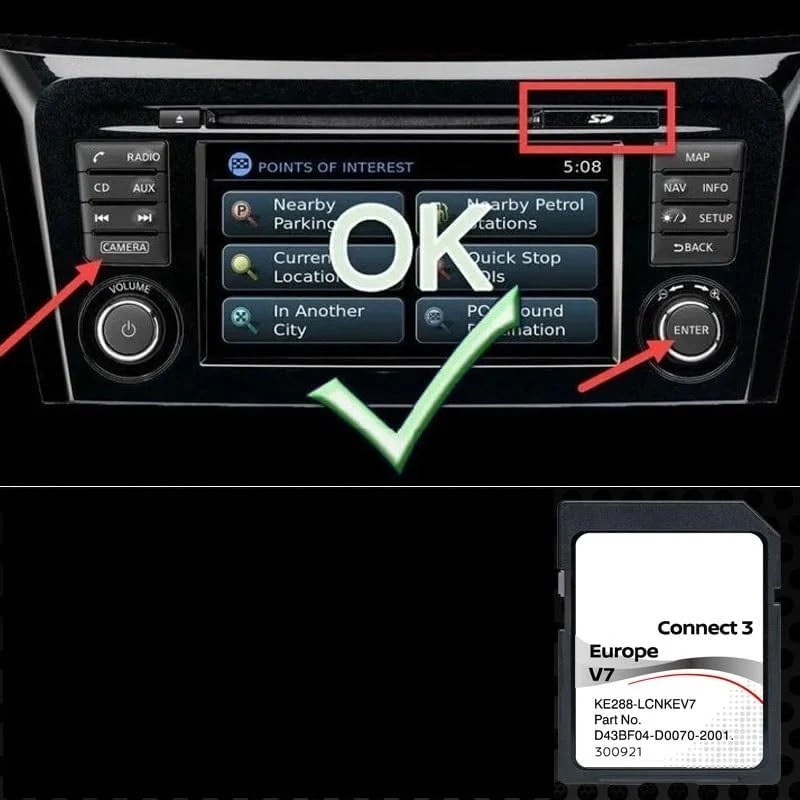 Generisch SD Karte GPS Navigation Europa 2022 v7 – (Kartografische Datenbank Q1.2021) – kompatibel m