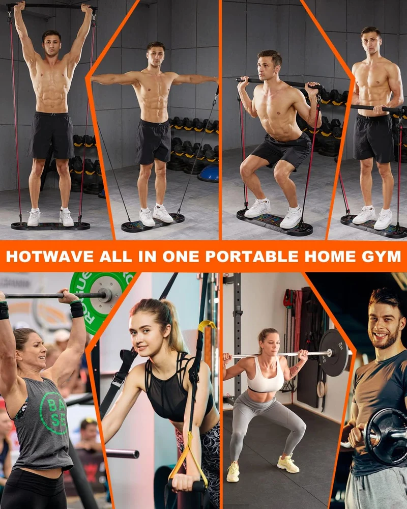 HOTWAVE Liegestützbrett Fitness, tragbare faltbare 20 in 1 Liegestützstange zu Hause Fitnessstudio,