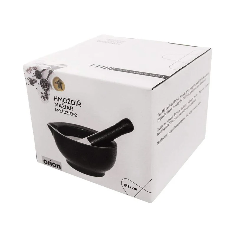 ORION GROUP Premium Mörser mit Stössel | Ø 12 cm | aus schwarzes Porzellan (Schwarz)