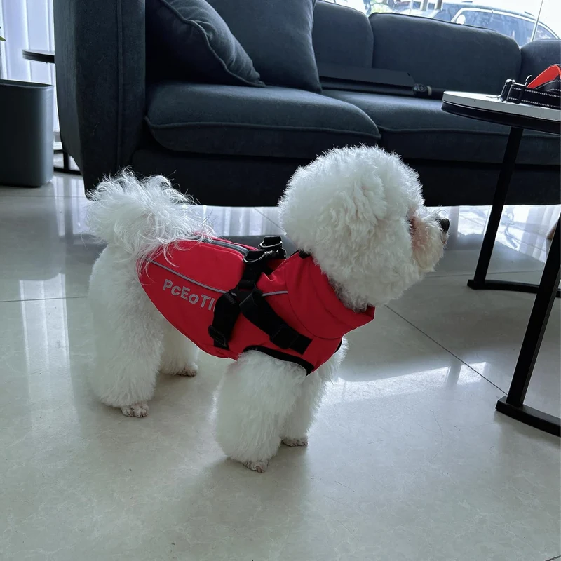 PcEoTllar Wasserdichter Hundemantel für kleine Hunde, warme reflektierende Jacke mit Geschirr für de