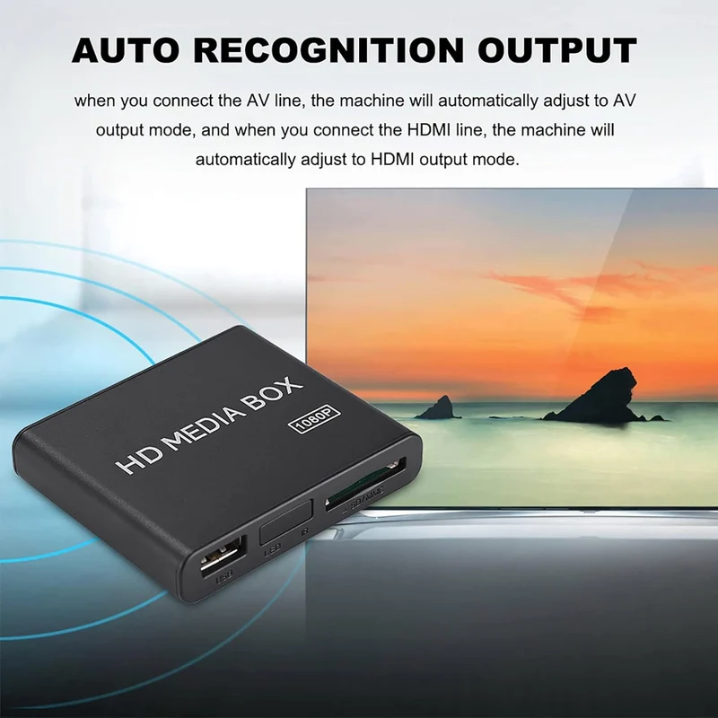 Full HD Media Player 1080P Box, Unterstützt RMVB MP3 USB AVI MKV, Kleine Grösse, Schönes Aussehen, U