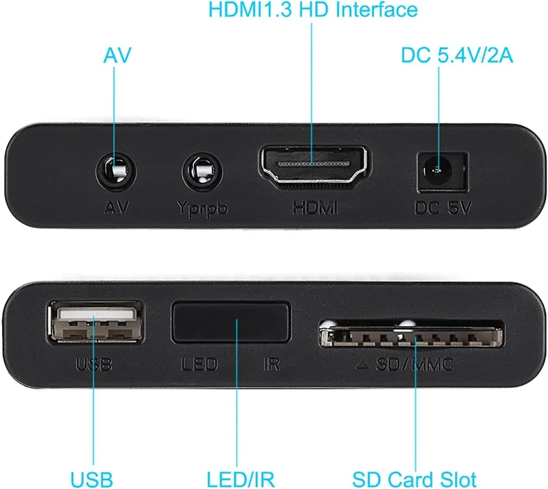 Full HD Media Player 1080P Box, Unterstützt RMVB MP3 USB AVI MKV, Kleine Grösse, Schönes Aussehen, U