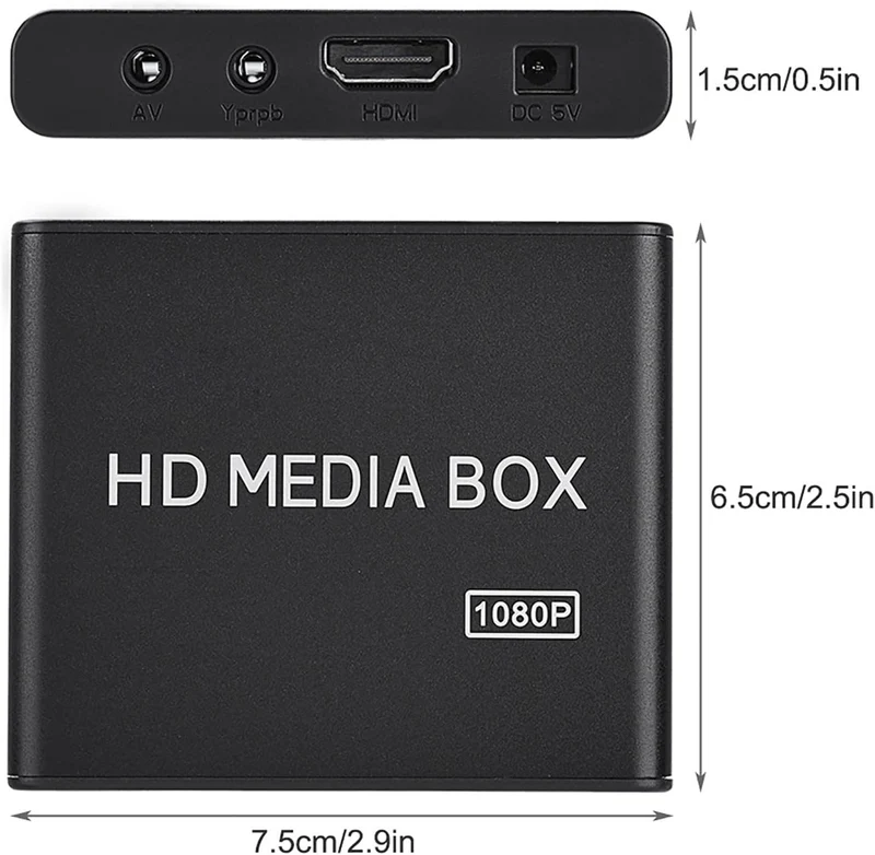 Full HD Media Player 1080P Box, Unterstützt RMVB MP3 USB AVI MKV, Kleine Grösse, Schönes Aussehen, U