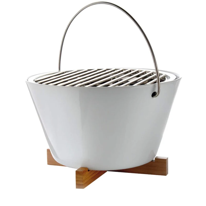 EVA SOLO | Tischgrill Porzellan White | Praktischer Griff | White Weiss, Weiss