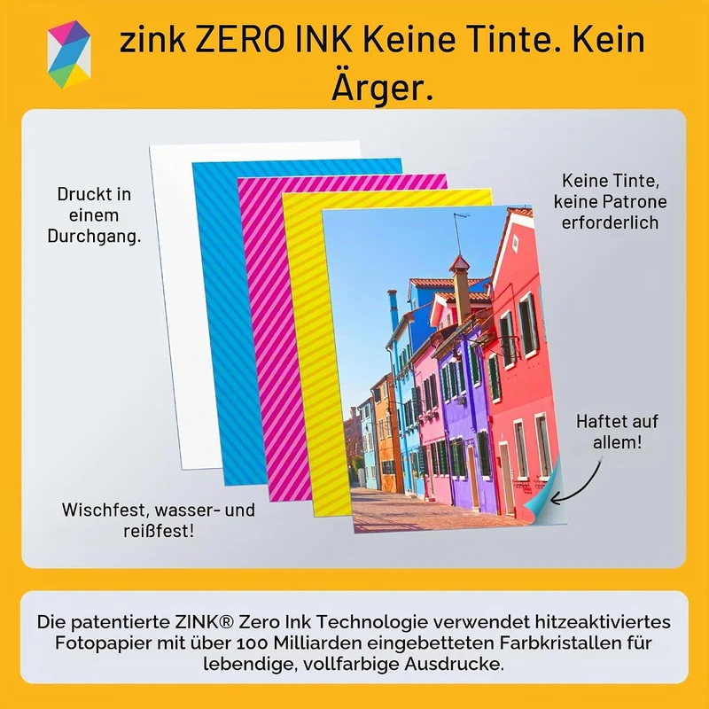 KODAK Printomatic Sofortbildkamera (Grün) Geschenkpaket + Zinkpapier (20 Blatt) + Etui + 7 Aufkleber