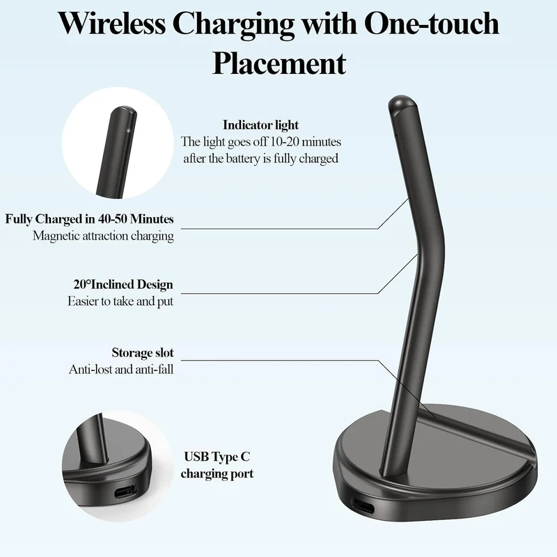 ACANDYA Magnetischer Ladeständer Kompatibel mit Apple Pencil Pro Magnetischer Schnellladeständer Hal