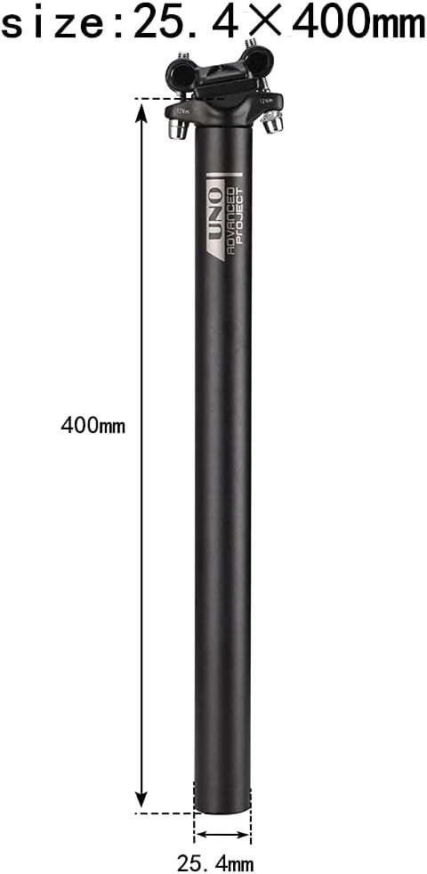BESNIN Sattelstütze 25,4/28,6/30,9/31,6mm Fahrrad Sattelstange in 400mm Länge, Aluminiumlegierung Fa