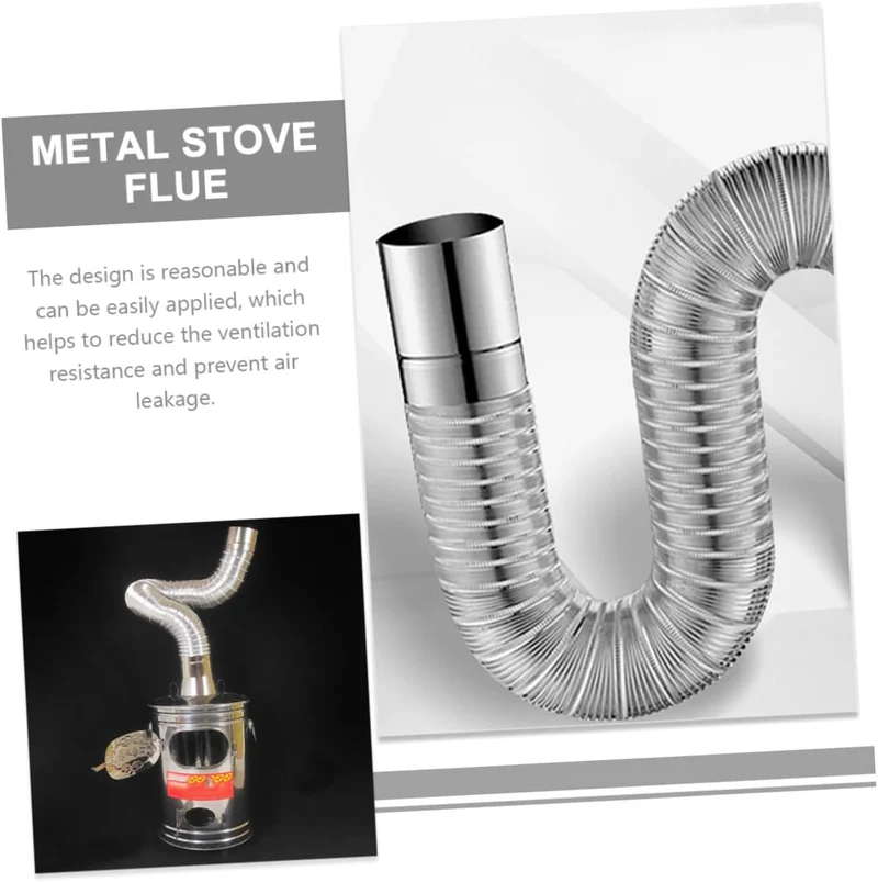 Homoyoyo Flexibles Edelstahl Kaminrohr Verlängerung Øcm Hitzebeständiges Metall Rauchrohr für Küchen
