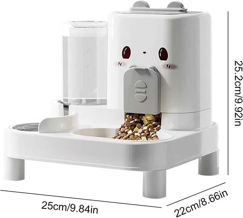 Katzenfutterautomat Und Wasserspender,2 In 1 Futterautomat Für Katzen | Abnehmbarer Trinknapf Für Hu