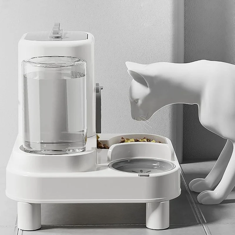 Katzenfutterautomat Und Wasserspender,2 In 1 Futterautomat Für Katzen | Abnehmbarer Trinknapf Für Hu