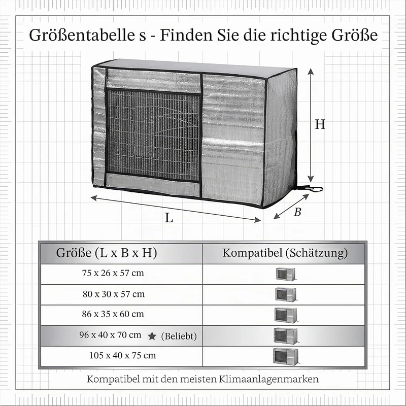Klimaanlagenabdeckung, Staubschutz für Outdoor-Klimaanlage, geeignet für die Gewährleistung der opti