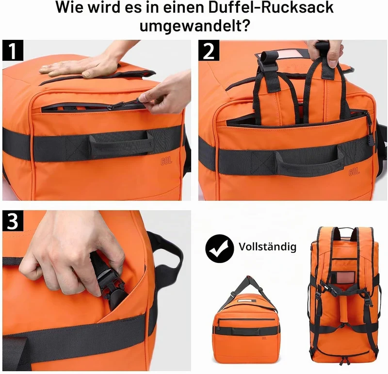 MIER Sporttasche Herren Wasserresistente Reisetasche gross Heavy Duty Convertible Sportrucksack mit