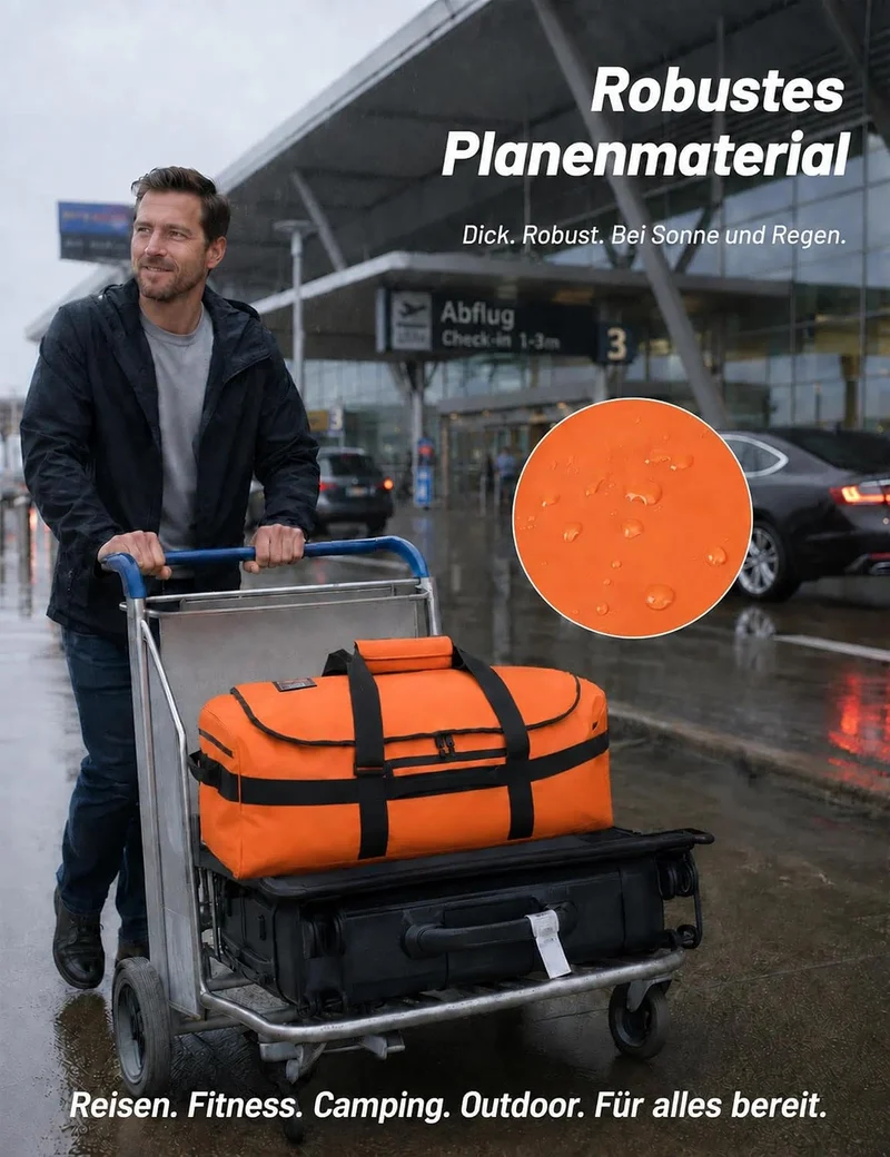 MIER Sporttasche Herren Wasserresistente Reisetasche gross Heavy Duty Convertible Sportrucksack mit
